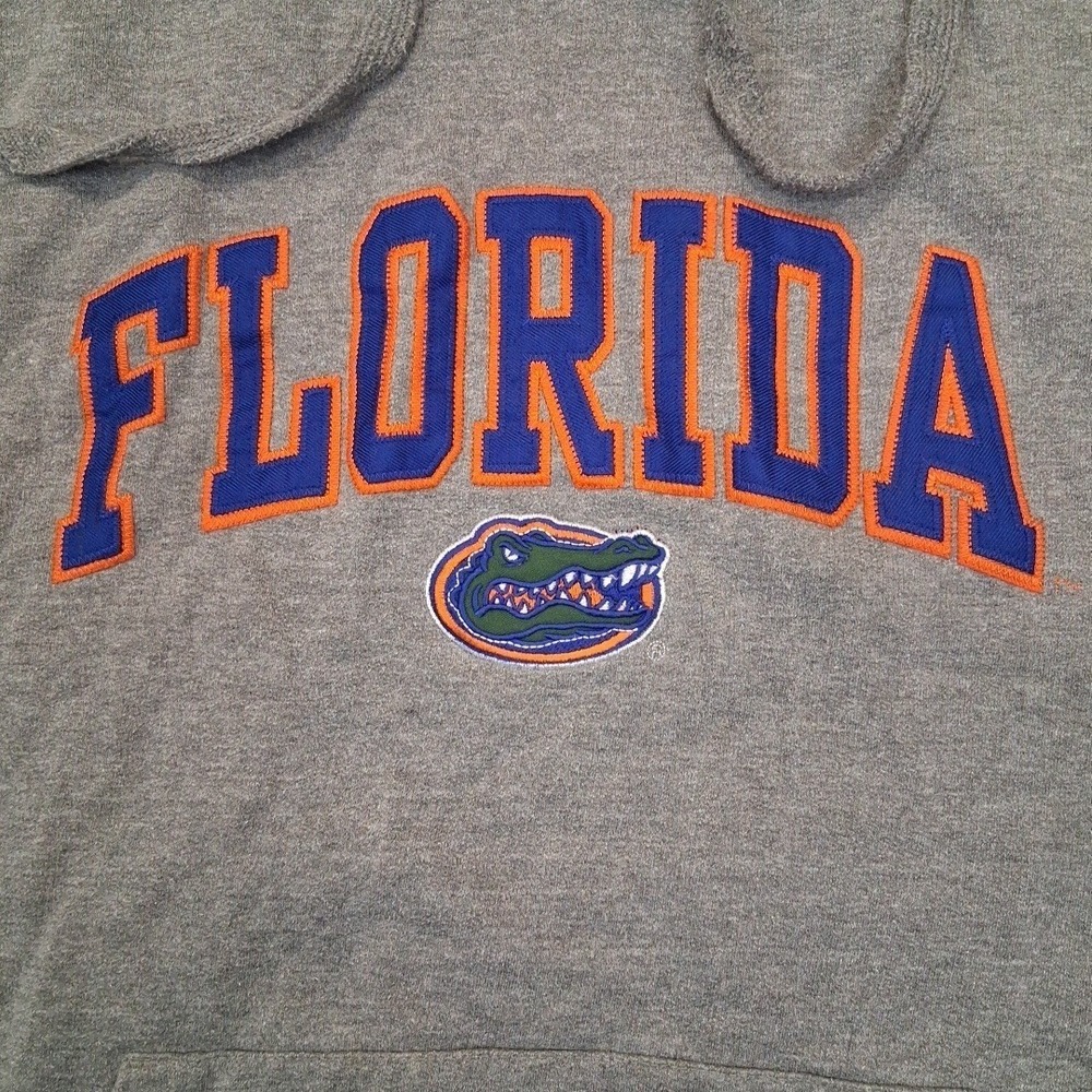 Vtg Old Varsity Brand XL Florida Gators Grey Hoodie Pullover College Sweatshirt - Picture 3 of 8